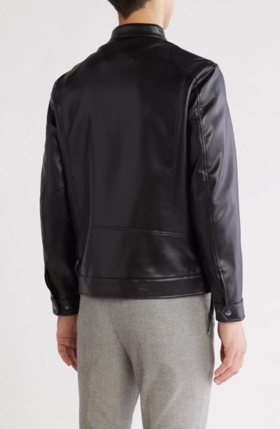 Мужская кожаная куртка Michael Kors 1159837652 (Черный M)