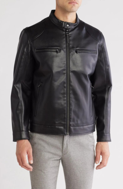 Мужская кожаная куртка Michael Kors 1159837652 (Черный M)