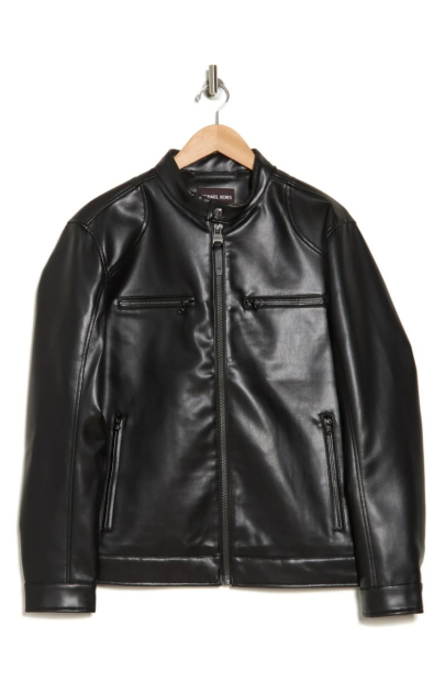 Мужская кожаная куртка Michael Kors 1159837652 (Черный M)
