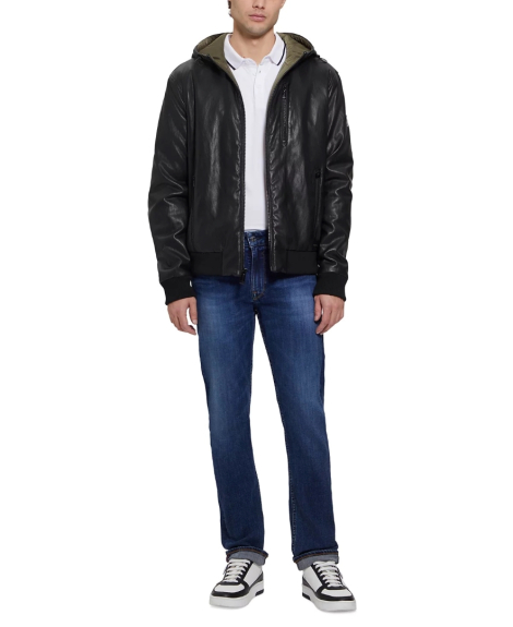 Чоловіча куртка Guess з екошкіри 1159837752 (Чорний L)