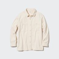 Вельветовая куртка-рубашка UNIQLO на пуговицах 1159792925 (Молочный, L)