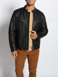 Мужская куртка Pepe Jeans London из натуральной кожи 1159793772 (Черный, M)