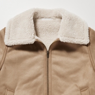 Куртка из экозамши UNIQLO с искусственным мехом 1159797451 (Коричневый, L)