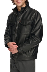 Мужская винтажная куртка Levi's из искусственной кожи 1159804174 (Черный, L)