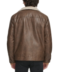Мужская кожаная куртка Levi's с шерпой 1159804382 (Коричневый, XL)
