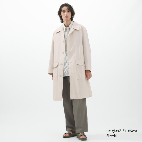 Длинная ветровка UNIQLO плащ 1159783065 (Белый, S)