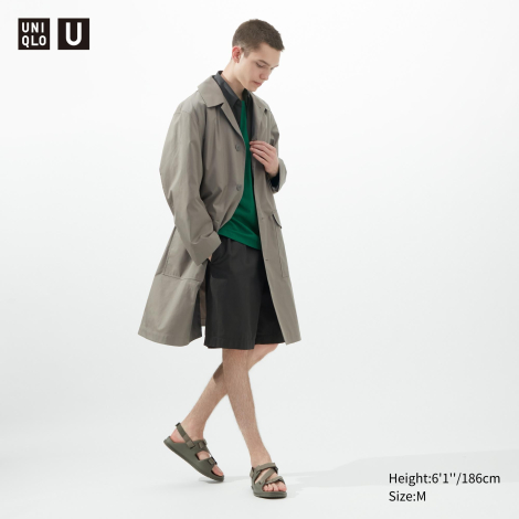 Длинная ветровка UNIQLO плащ 1159783048 (Серый, M)