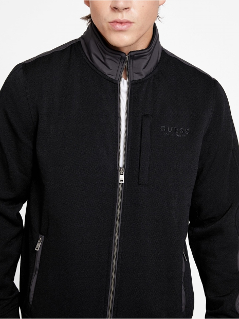 Мужская тканевая куртка GUESS на флисе 1159801504 (Черный, M)