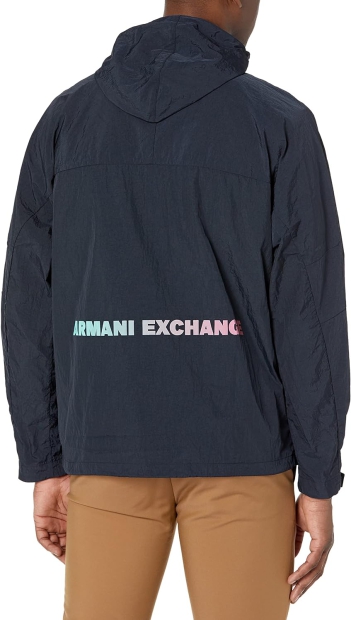Чоловіча ветровка Armani Exchange з кишенями 1159805681 (Білий/синій, XS)