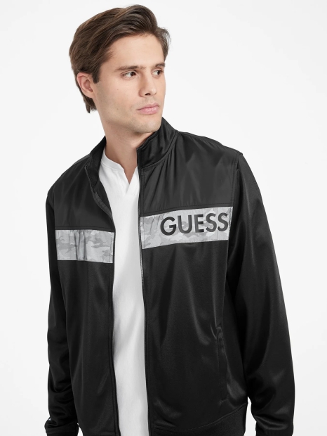 Мужская тканевая куртка GUESS на молнии 1159814067 (Черный, M)