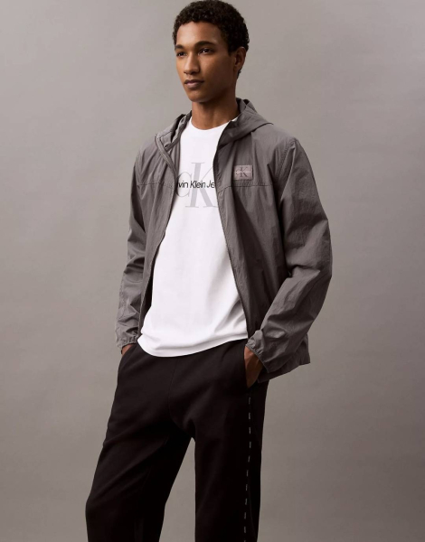 Мужская ветровка Calvin Klein с капюшоном 1159835872 (Серый XXL)