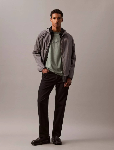 Мужская ветровка Calvin Klein с капюшоном 1159835872 (Серый XXL)