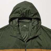 Парка Uniqlo легкая куртка ветровка с капюшоном 1159779928 (Зеленый/Коричневый, 3XL)