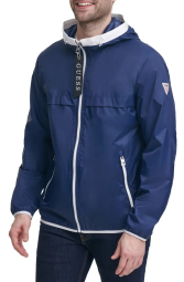 Мужская ветровка GUESS куртка с капюшоном 1159781174 (Синий, M)