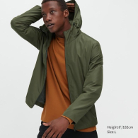 Ветровка Uniqlo легкая куртка с капюшоном 1159783032 (Зеленый, XL)