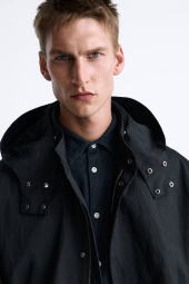Чоловіча куртка Zara з капюшоном 1159799968 (Чорний, M)