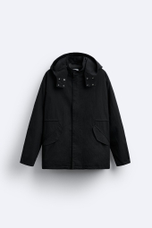 Чоловіча куртка Zara з капюшоном 1159799968 (Чорний, M)