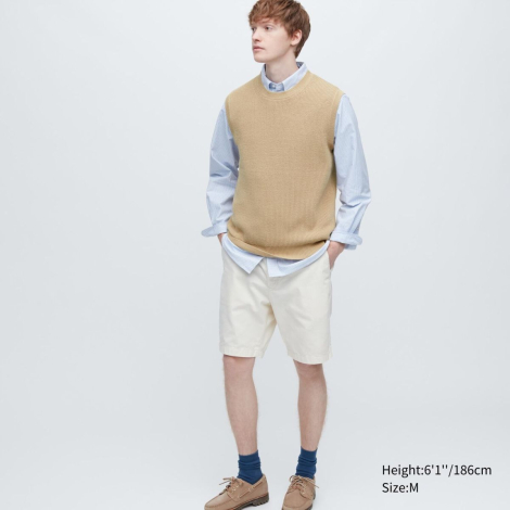 Вязаная жилетка UNIQLO 1159781293 (Бежевый, M)