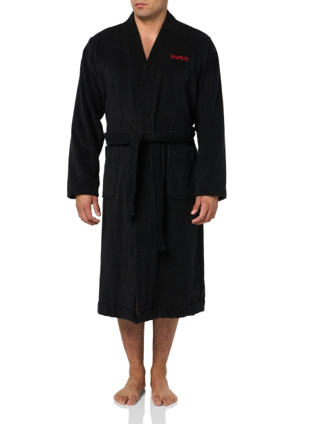 Чоловічий махровий халат HUGO 1159808021 (Чорний, XL)