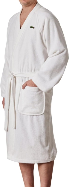 Махровий халат Lacoste з поясом 1159809633 (Білий, One size)