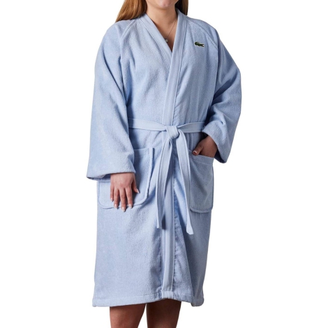 Махровый халат Lacoste 1159820866 (Голубой One size)