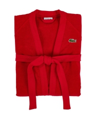 Махровый халат Lacoste с поясом 1159807673 (Красный, One size)
