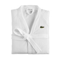 Махровый халат Lacoste с поясом 1159818723 (Белый One size)