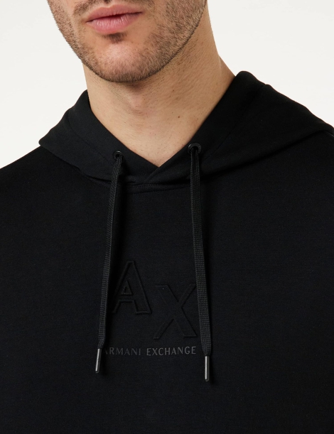 Мужское худи Armani Exchange с логотипом 1159793705 (Черный, XXL)