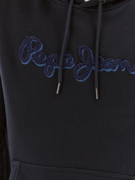 Мужское худи на флисе Pepe Jeans London с логотипом 1159812189 (Синий, XL)