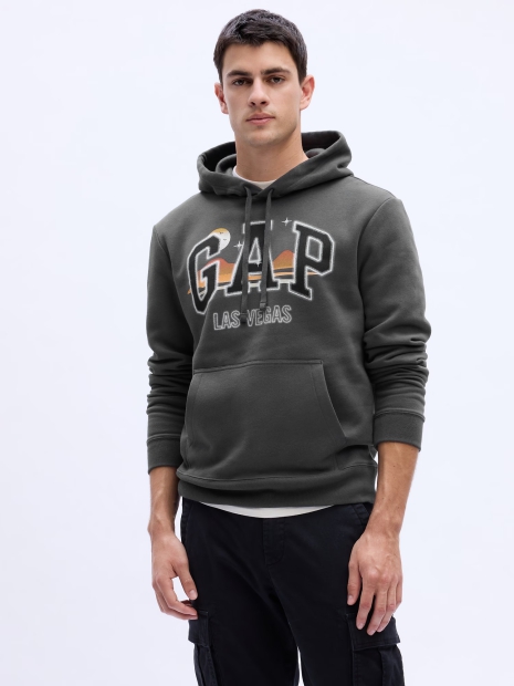 Мужское худи GAP кофта с капюшоном 1159814610 (Серый XXL)