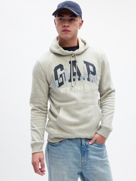 Мужское худи GAP кофта с капюшоном 1159815614 (Серый XXL)