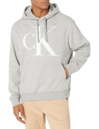 Мужское худи на флисе Calvin Klein с логотипом 1159805914 (Серый, XL)