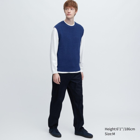 Вязаная жилетка UNIQLO 1159780421 (Синий, L)