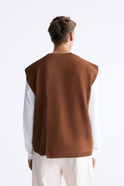 Жилет ZARA оверсайз 1159820631 (Коричневий M)
