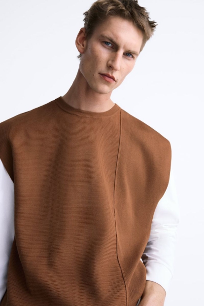 Жилет ZARA оверсайз 1159820631 (Коричневий M)