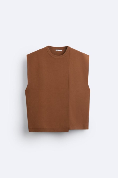 Жилет ZARA оверсайз 1159820631 (Коричневий M)