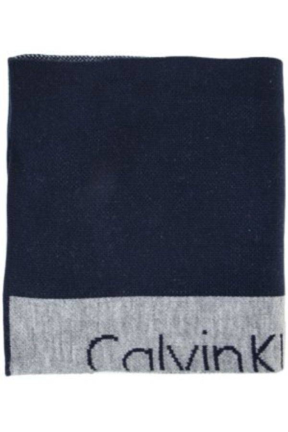 Вязаный набор Calvin Klein комплект шапка и шарф 1159783070 (Синий, One size)