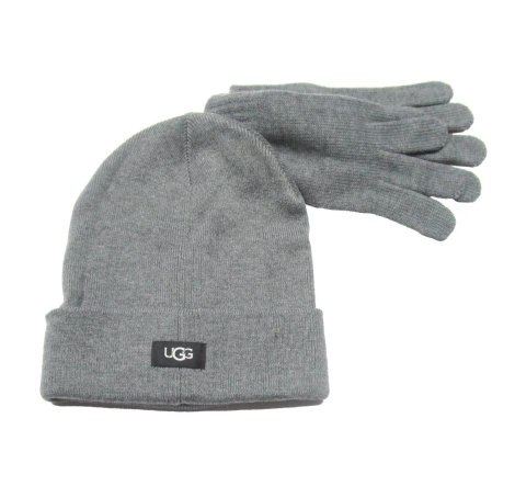 Зимний набор UGG шапка и перчатки 1159837398 (Серый One size)