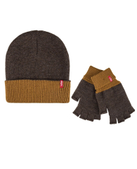 Набор Levi's шапка и перчатки 1159782752 (Коричневый, One size)
