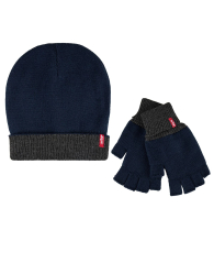 Набор Levi's шапка и перчатки 1159782753 (Синий, One size)