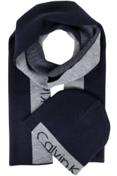 Вязаный набор Calvin Klein комплект шапка и шарф 1159783070 (Синий, One size)
