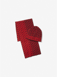 Стильный набор Michael Kors комплект шапка и шарф с логотипом 1159785797 (Красный, One size)