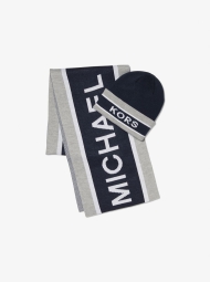 Стильный набор Michael Kors комплект шапка и шарф с логотипом 1159797888 (Синий, One size)