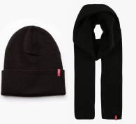 Набор Levi's шапка и шарф 1159798979 (Черный, One size)