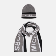 Стильний набір Michael Kors комплект шапка та шарф з логотипом 1159799179 (Сірий, One size)