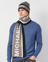 Стильний набір Michael Kors комплект шапка та шарф з логотипом 1159799179 (Сірий, One size)