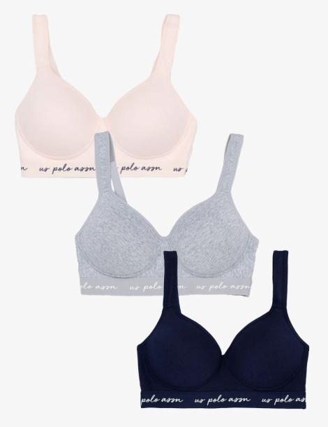 Набор бюстгальтеров U.S. Polo Assn 3 шт 1159842269 (Разные цвета S)