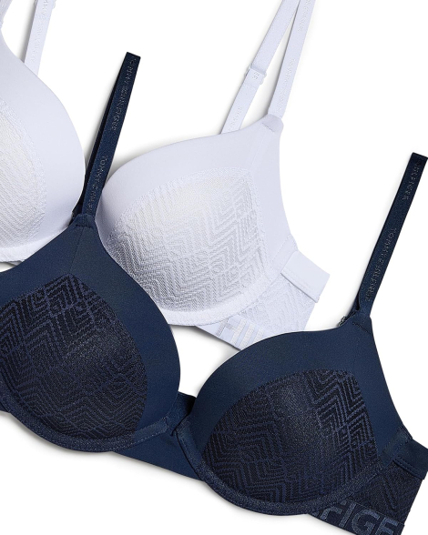 Набір бюстгальтерів Tommy Hilfiger Push-Up 1159956921 (Синій/Білий 34C)