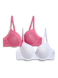 Набор бюстгальтеров Tommy Hilfiger Push-Up 1161483936 (Белый/Розовый 34C)