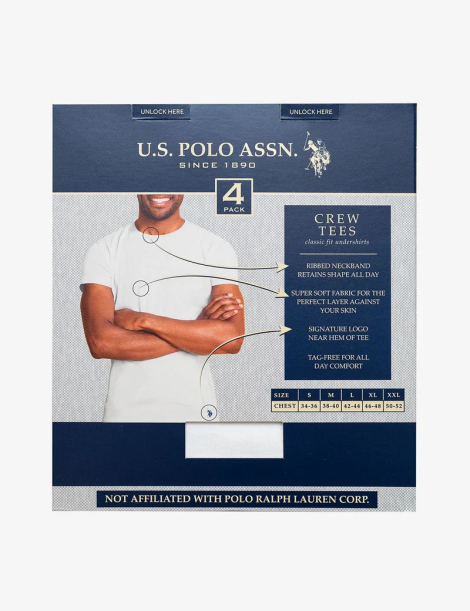 Набор мужских футболок U.S. Polo Assn 4 шт 1159852488 (Белый L)